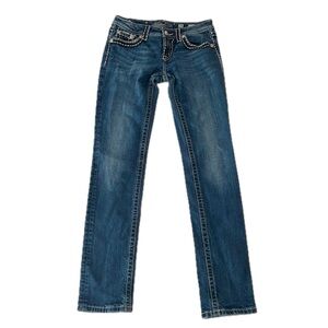 Miss Me Jeans Women’s Size 28 Skinny JS5014S19 Thick Stitch Buckle Jeans Denim